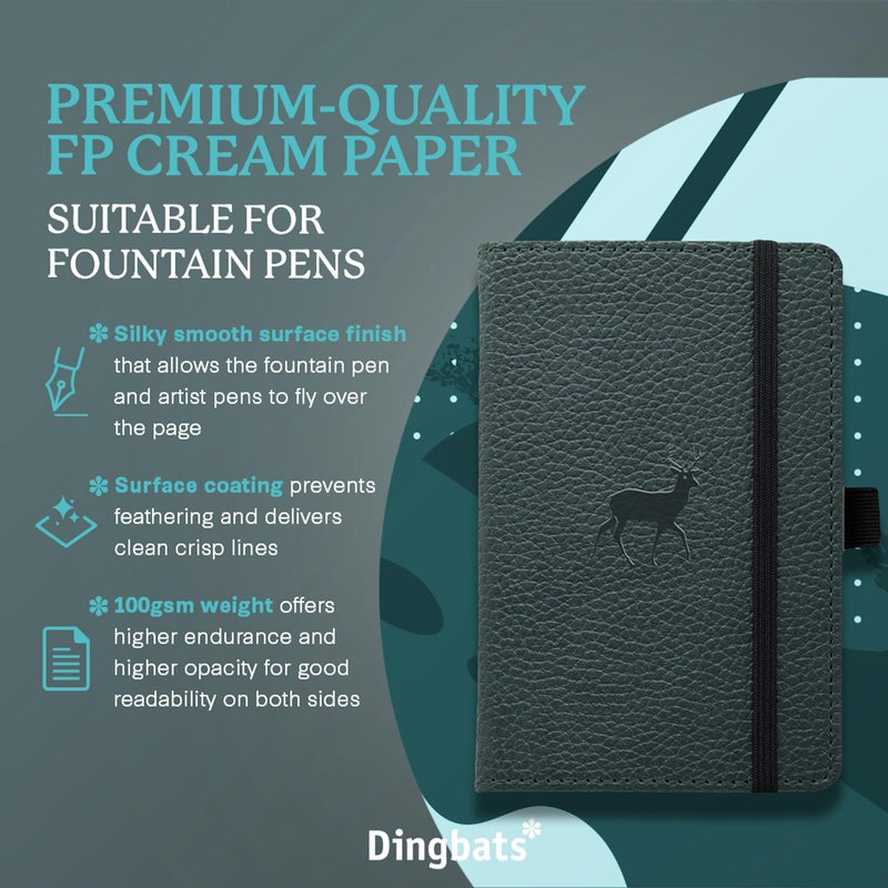 Dingbats* Notebooks Dingbats* - Wildlife A6 Lined Pocket Notebook - PU Leather Hardcover Small Journal for Work  Travel - Pocket  Elastic Closure  Pen Holder  Bookmark - Image 2